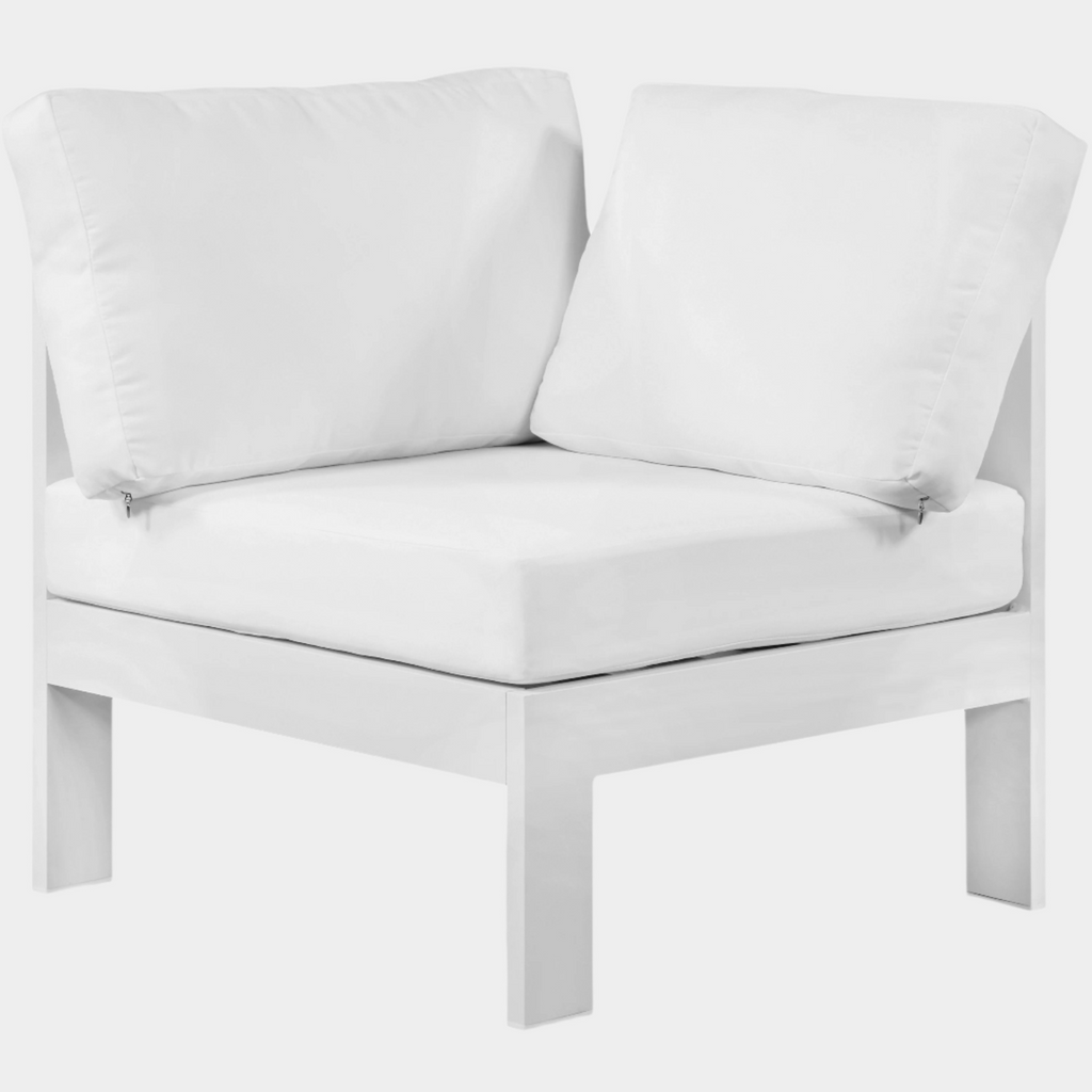 Nizuc Water Resistant Fabric Upholstered Outdoor Patio Modular Corner Chair