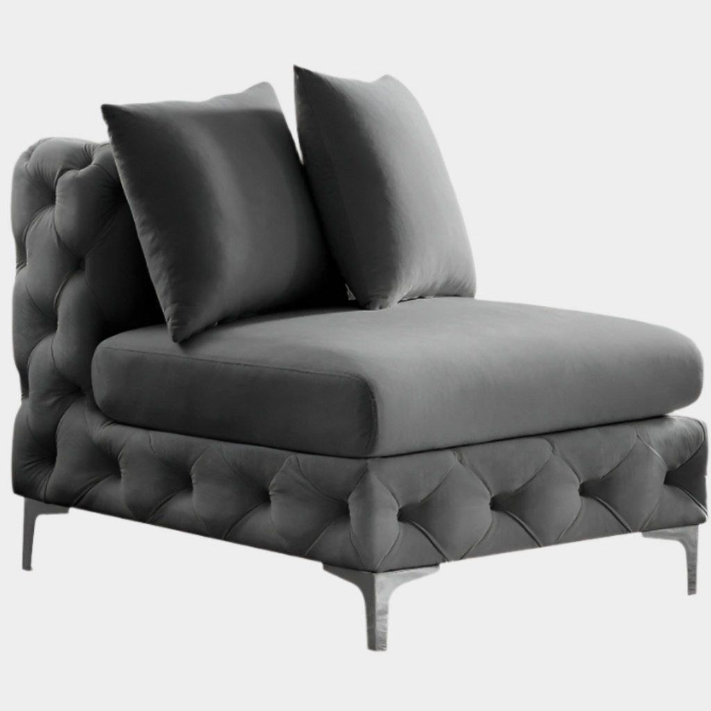 Tremblay Velvet Upholstered Armless Modular Chair