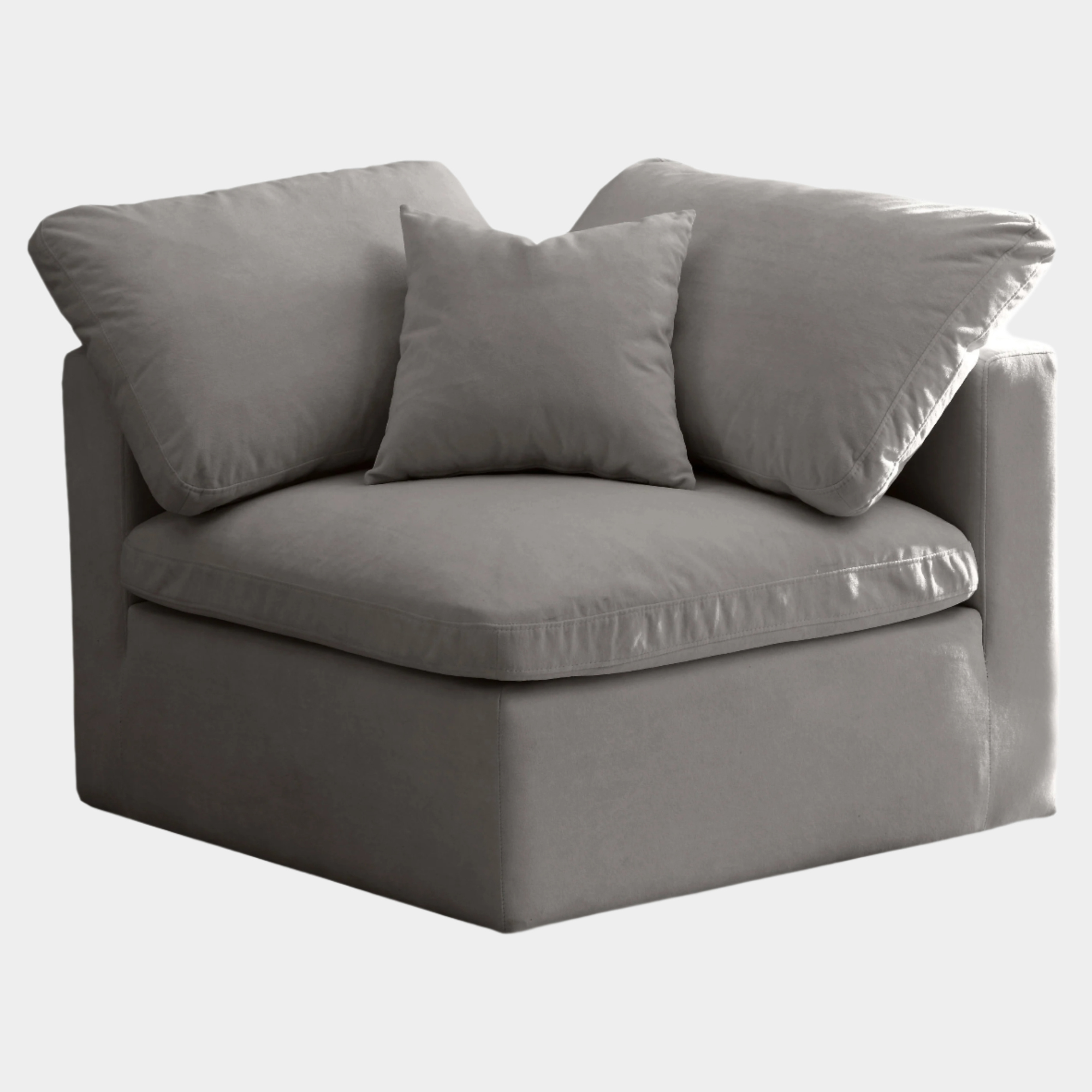 Plush Velvet Upholstered Standard Comfort Modular Corner Chair