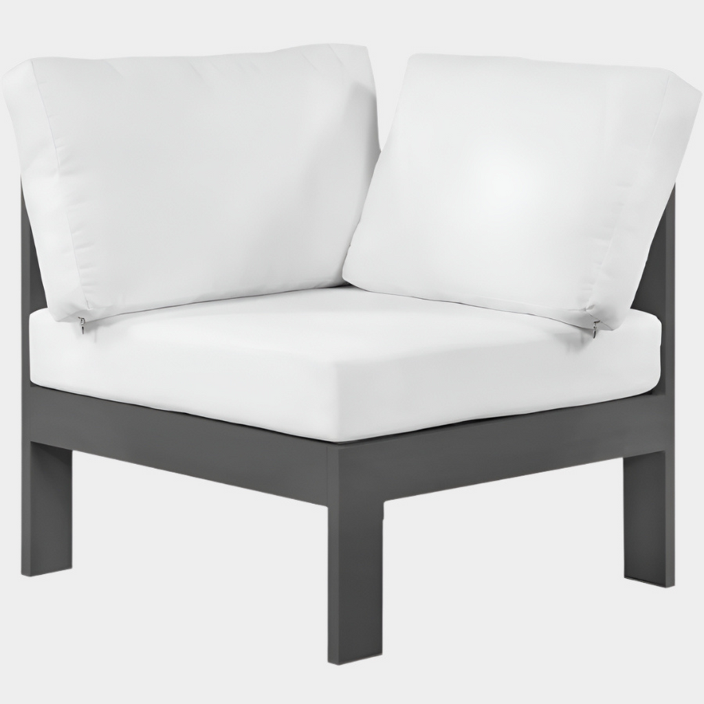 Nizuc Water Resistant Fabric Upholstered Outdoor Patio Modular Corner Chair