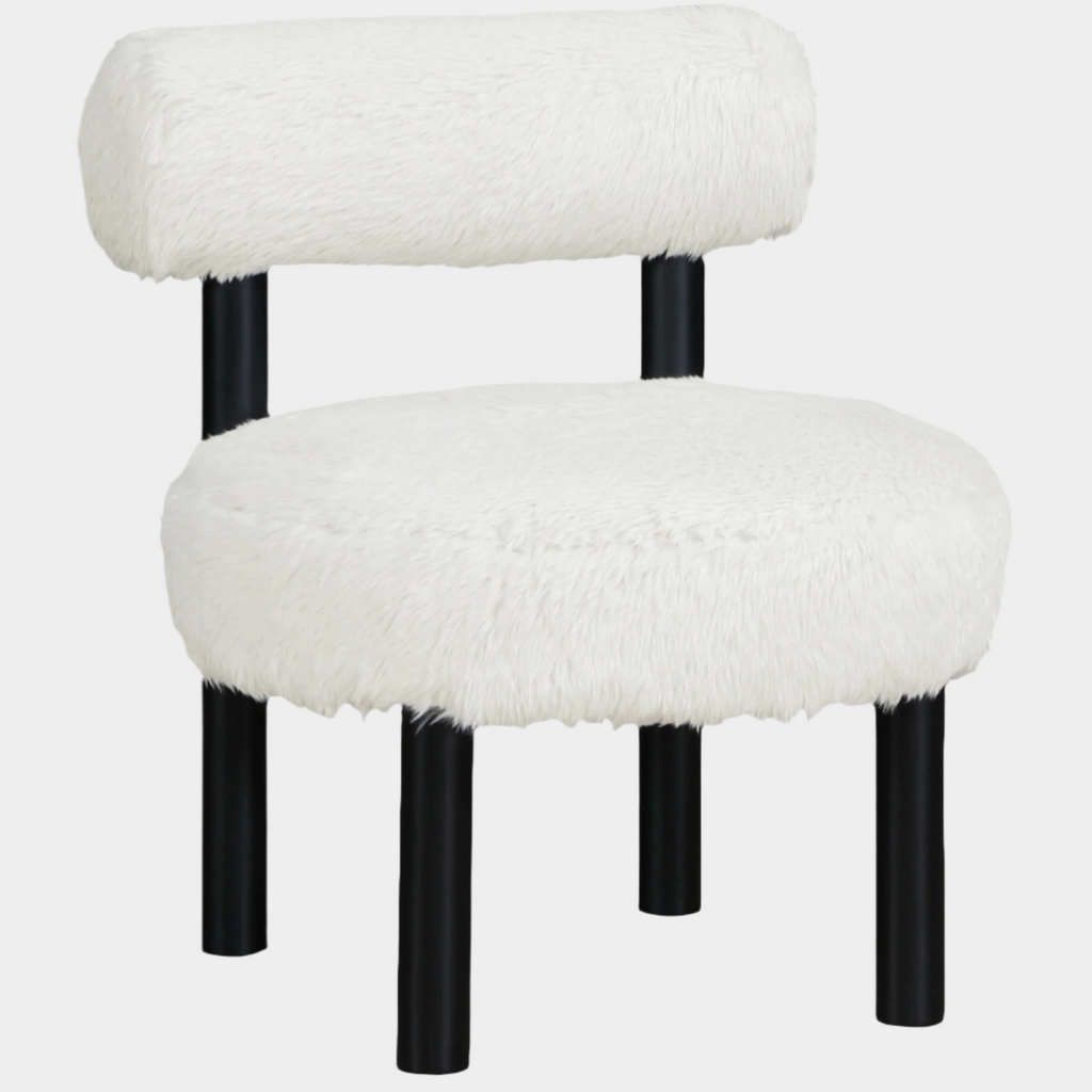 Ambre Vegan Shearling Fabric Upholstered Accent Chair