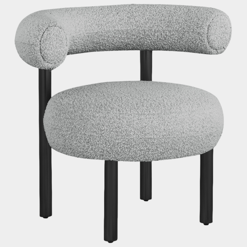 Bordeaux Boucle Fabric Upholstered Accent Chair