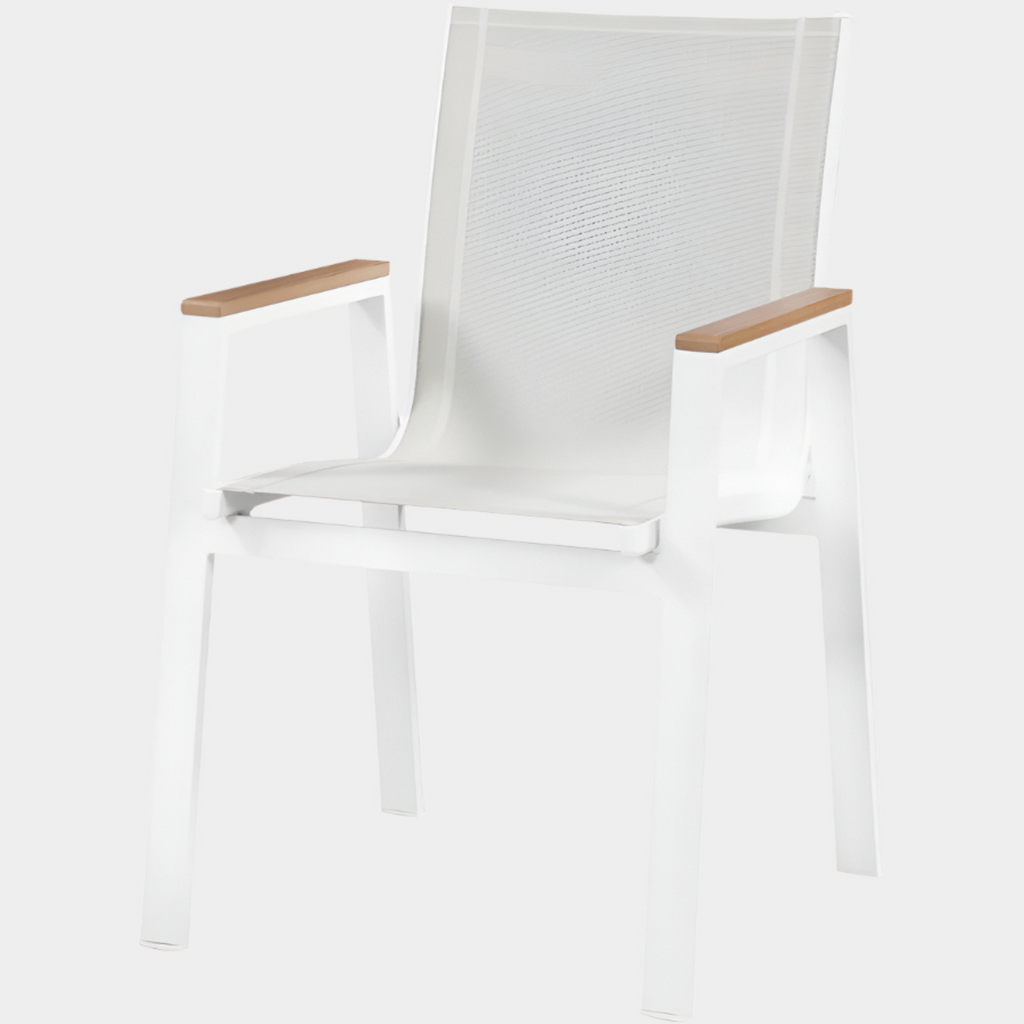 Nizuc Mesh Water Resistant Fabric Outdoor Patio Dining Arm Chair