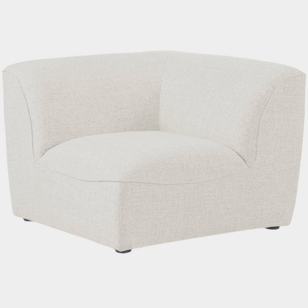 Miramar Linen Textured Fabric Upholstered Corner Modular Chair