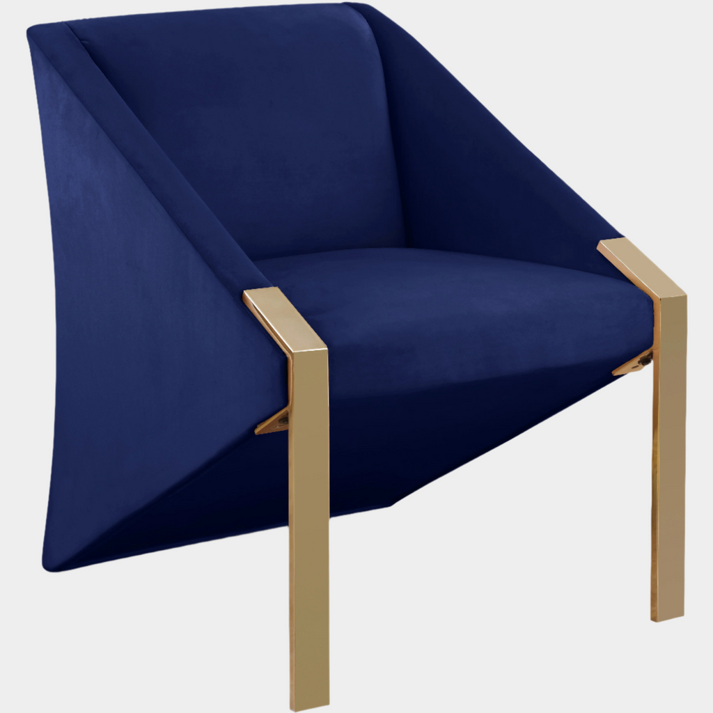 Rivet Velvet Upholstered Accent Chair