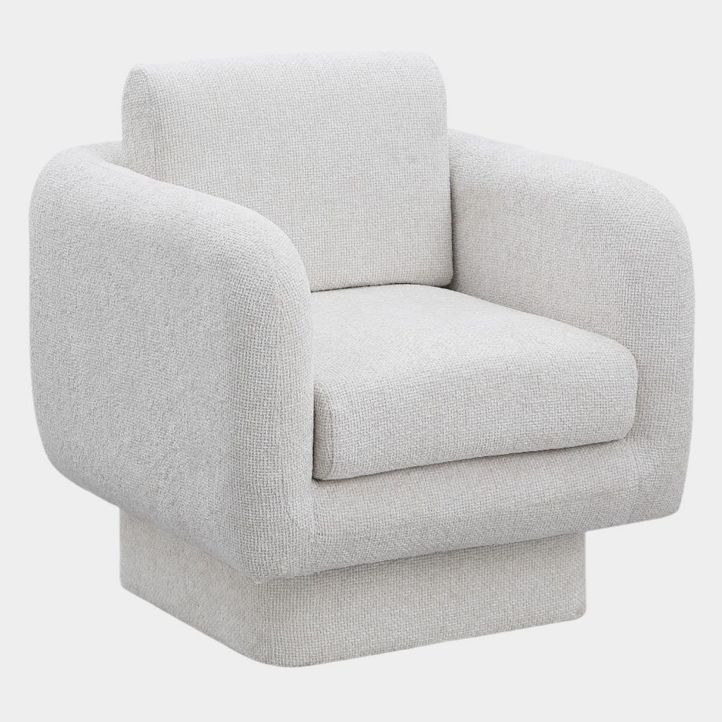 Alessandra Chenille Fabric Upholstered Swivel Accent Chair