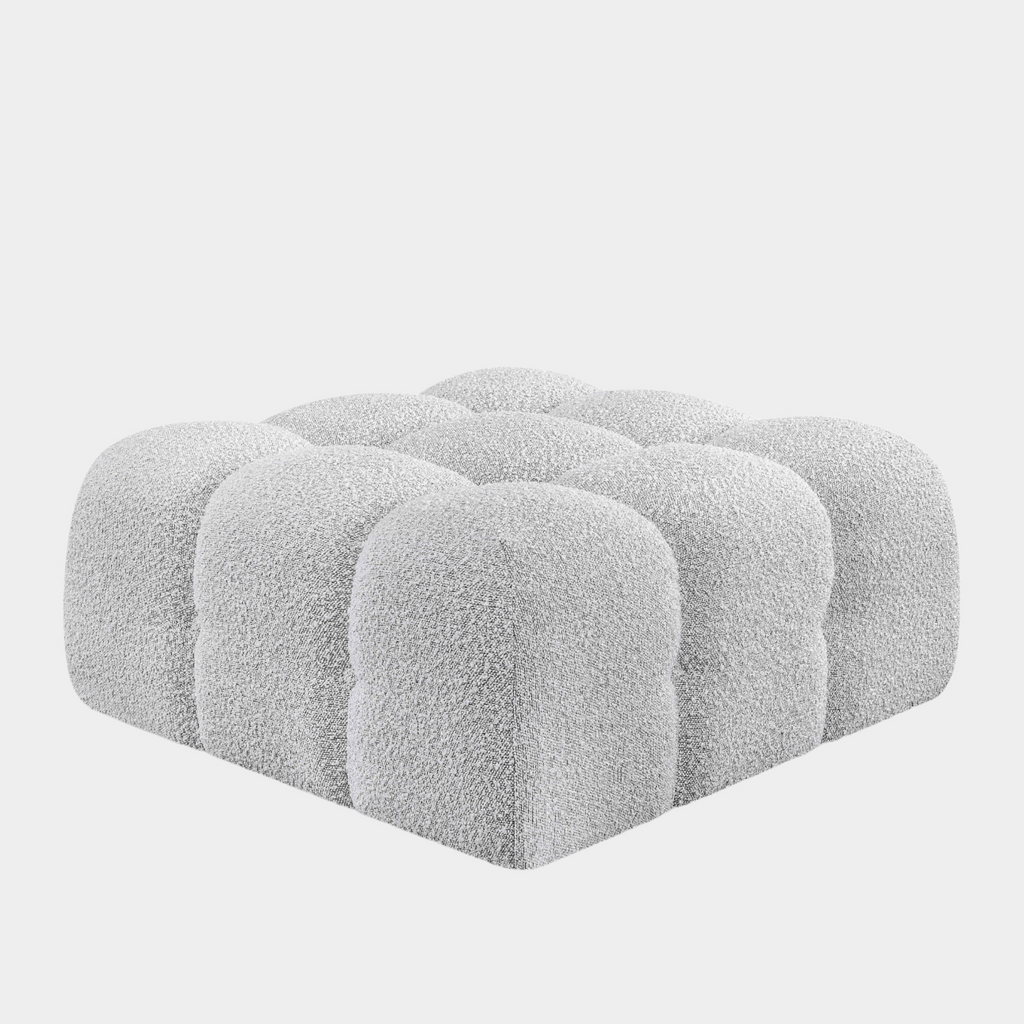 Ames Boucle Fabric Ottoman