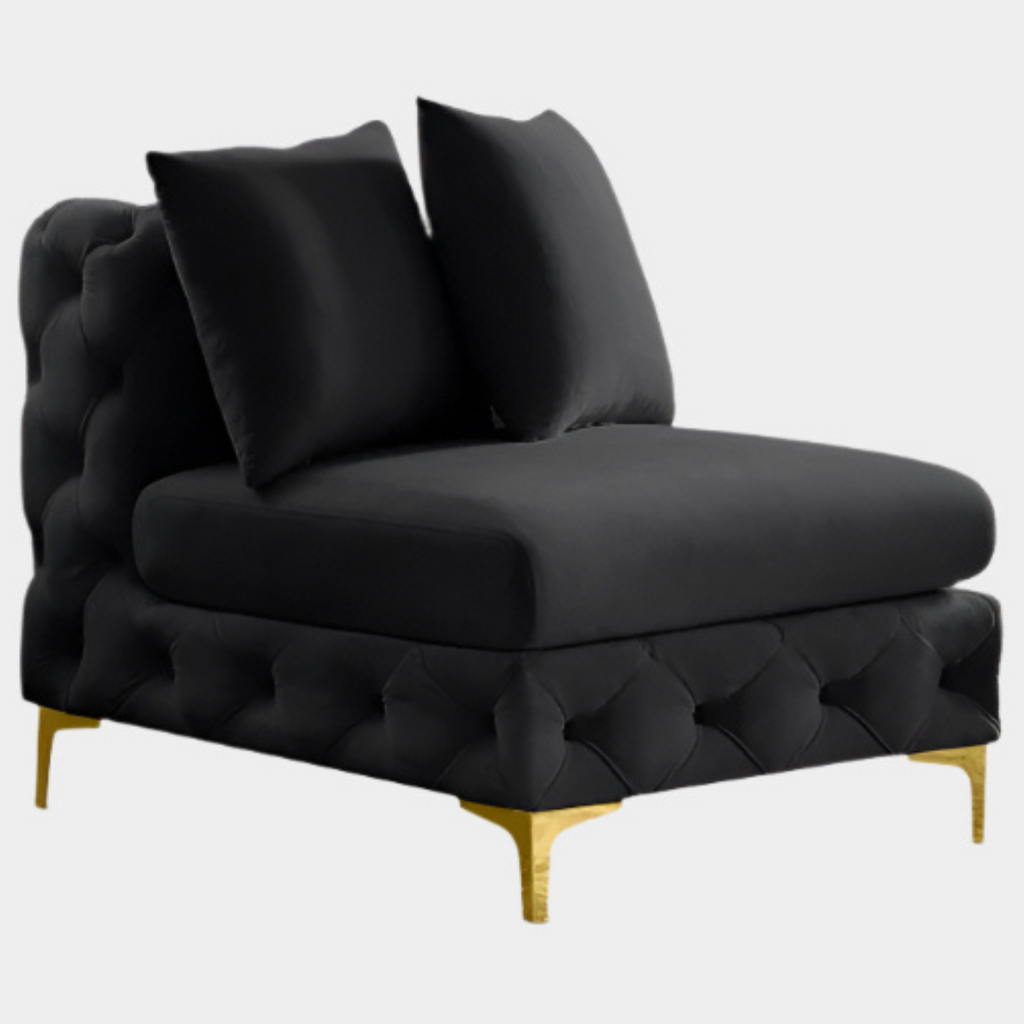 Tremblay Velvet Upholstered Armless Modular Chair