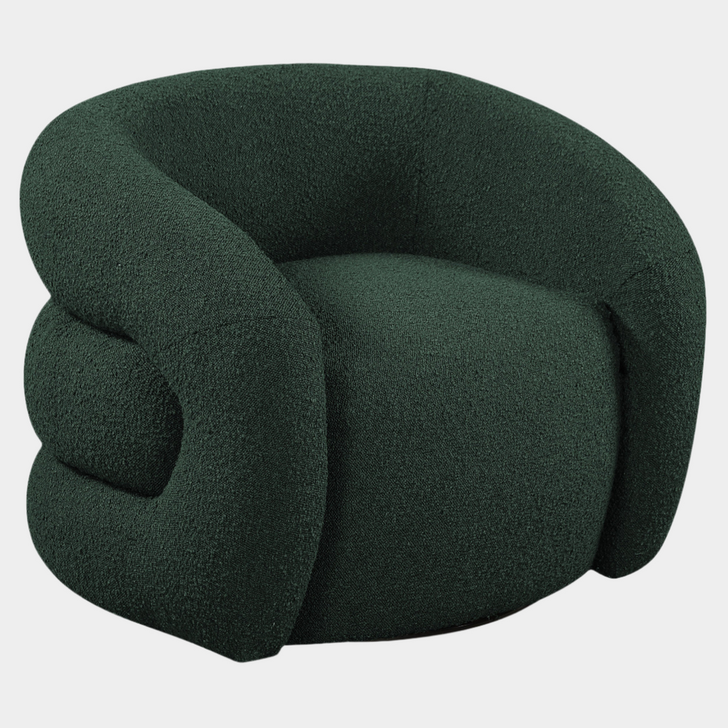 Roxbury Boucle Fabric Upholstered Swivel Accent Chair