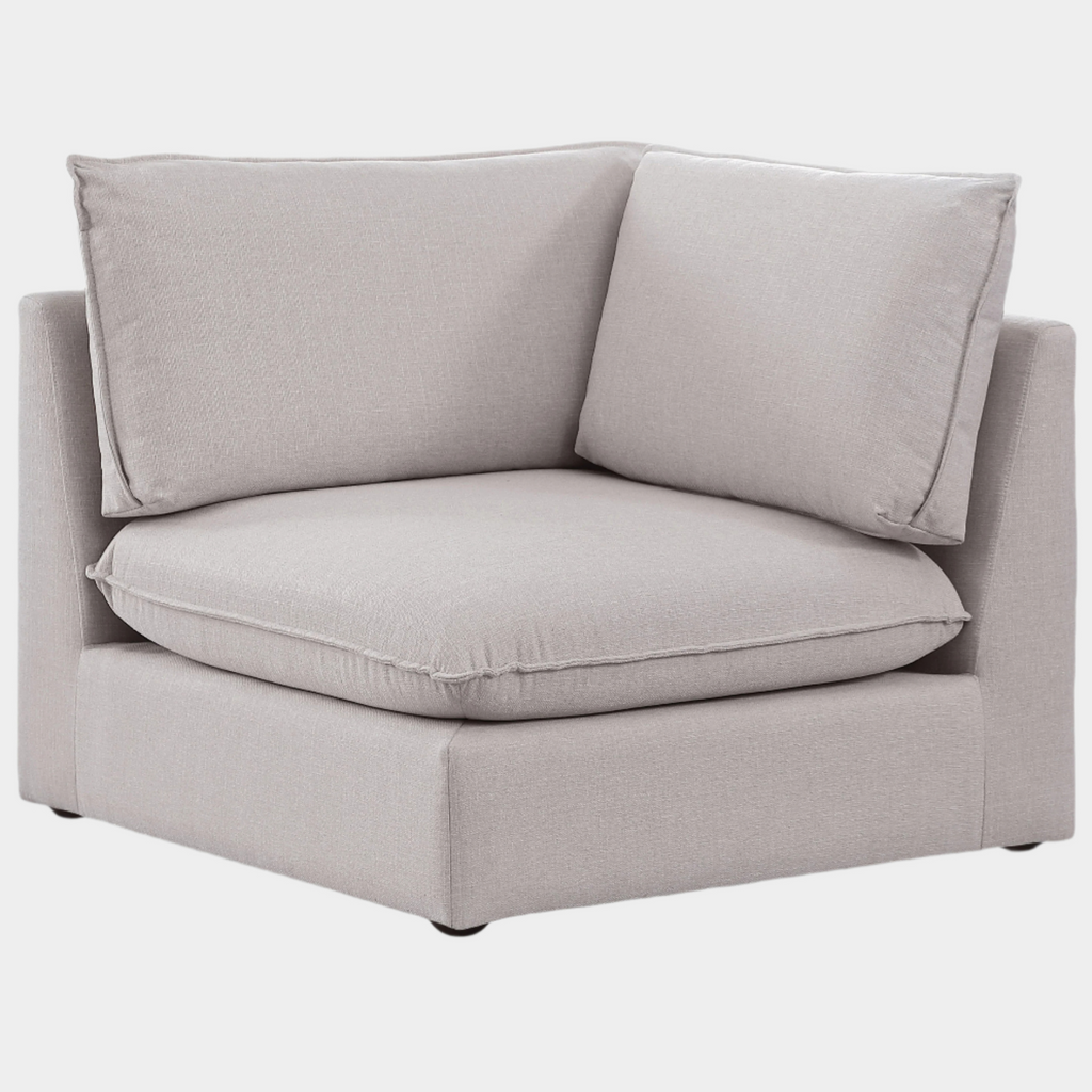 Mackenzie Linen Textured Fabric Upholstered Corner Modular Chair