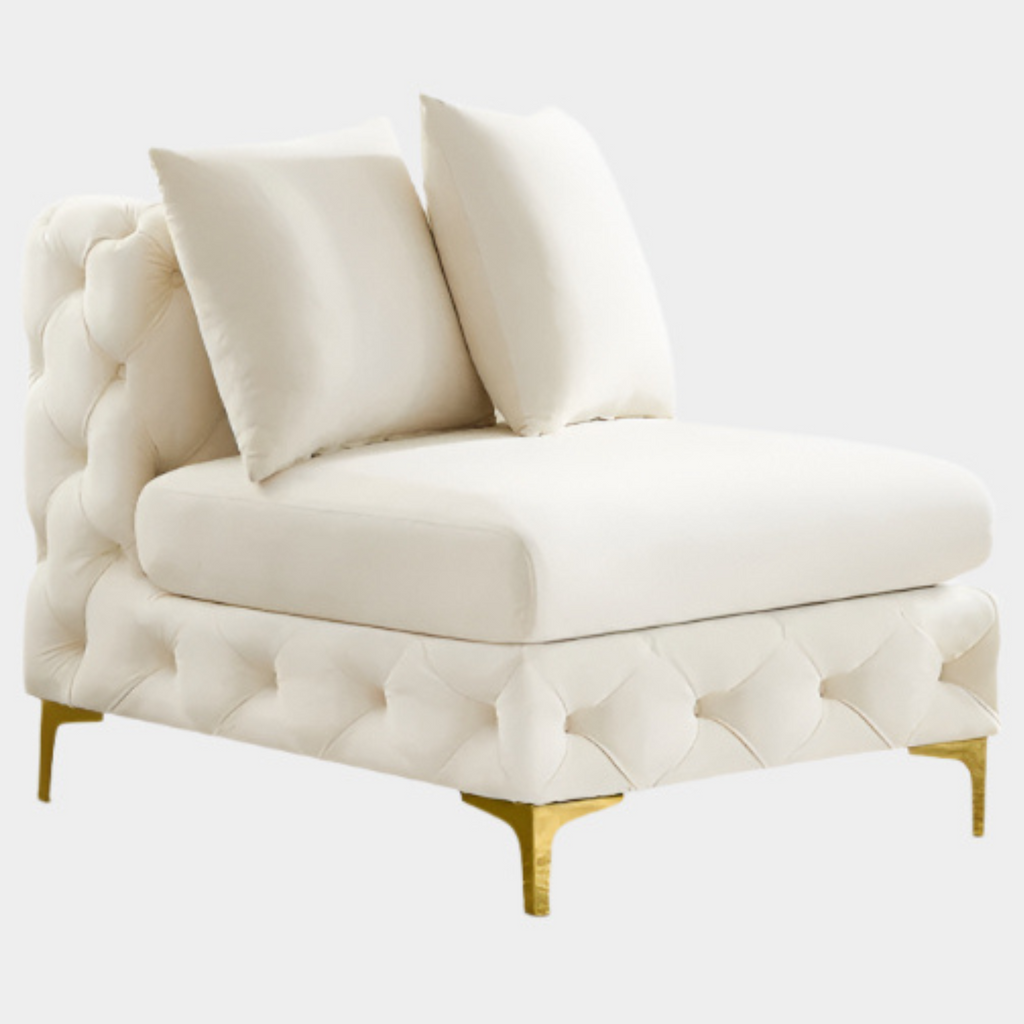 Tremblay Velvet Upholstered Armless Modular Chair