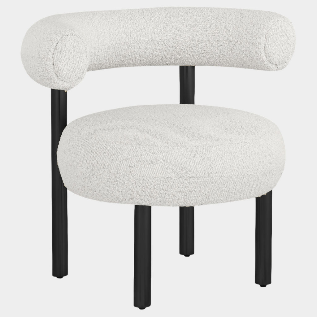 Bordeaux Boucle Fabric Upholstered Accent Chair