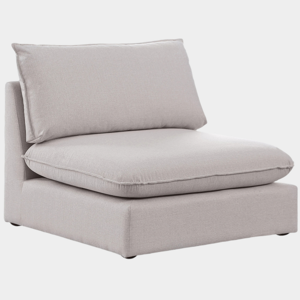 Mackenzie Linen Textured Fabric Upholstered Armless Modular Chair