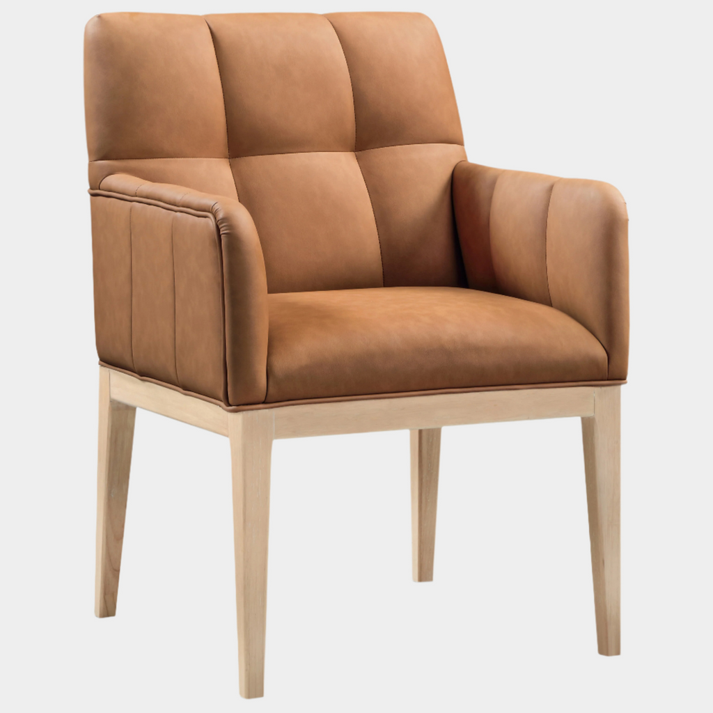 Adrian Vegan Leather Upholstered Dining Arm Chair