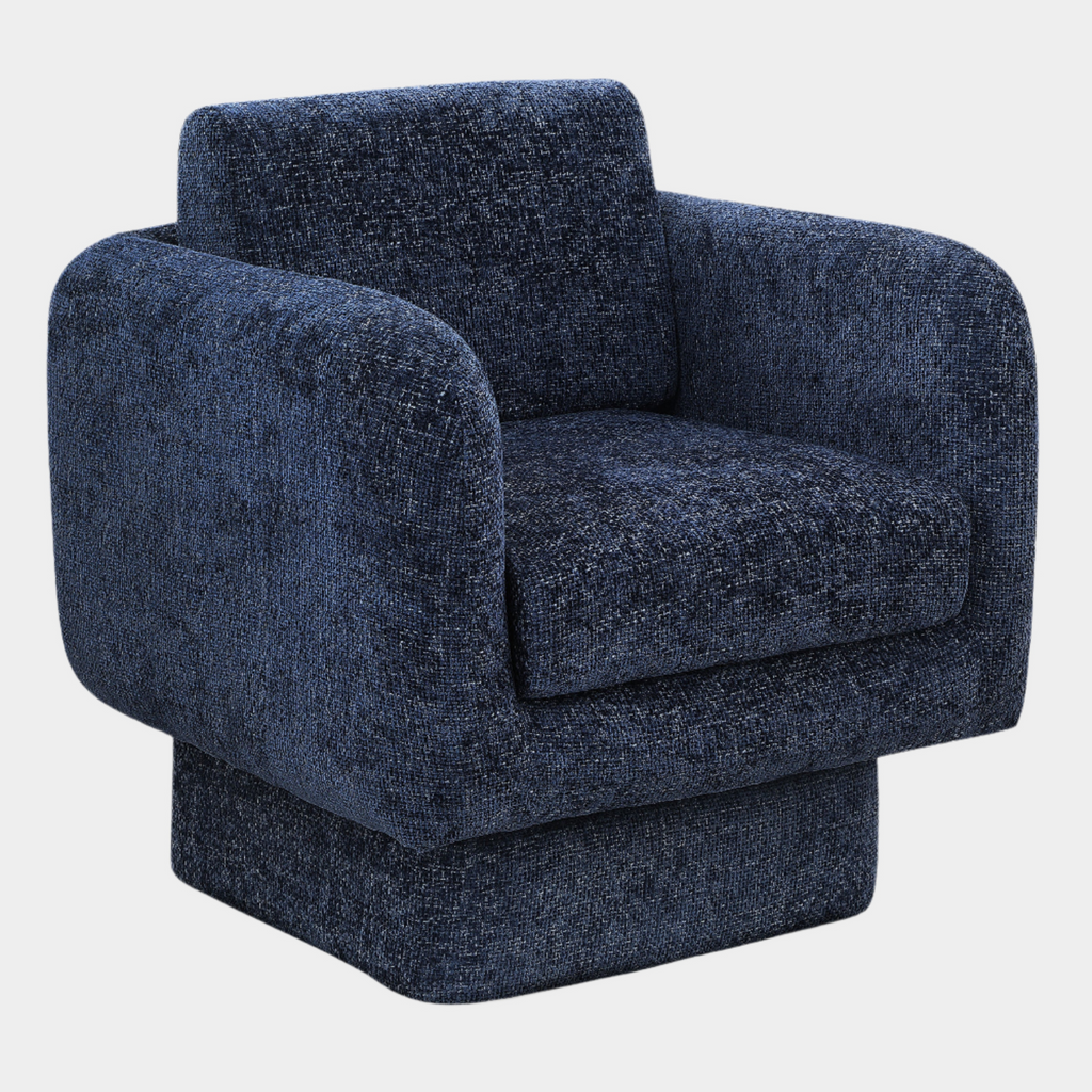 Alessandra Chenille Fabric Upholstered Swivel Accent Chair