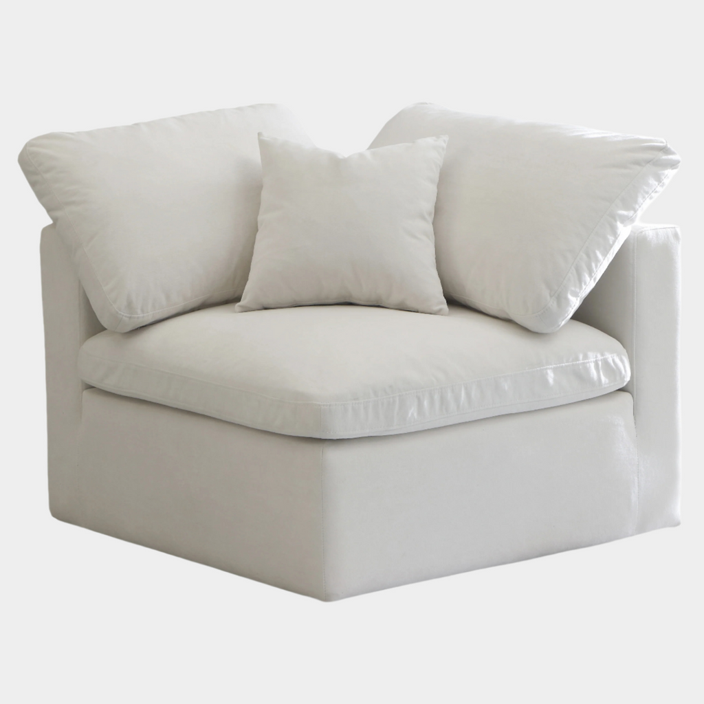 Plush Velvet Upholstered Standard Comfort Modular Corner Chair
