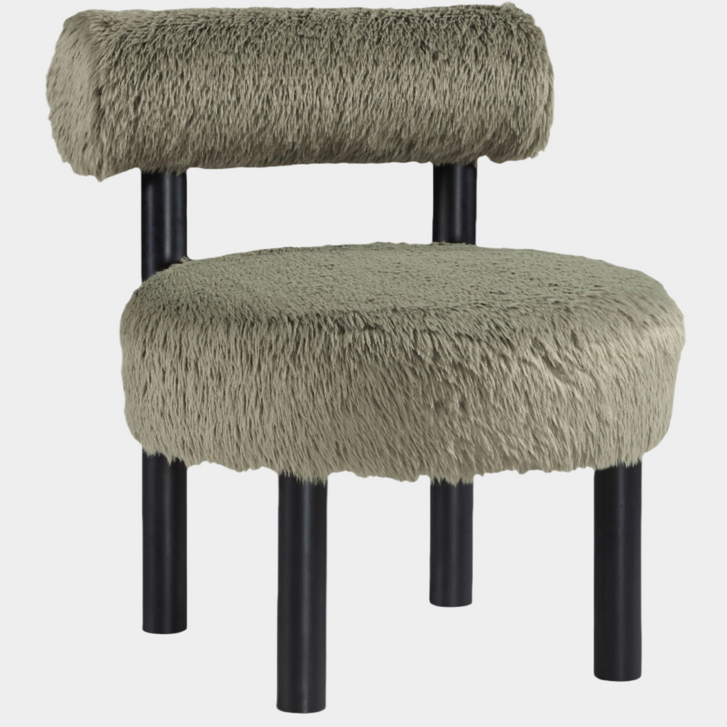 Ambre Vegan Shearling Fabric Upholstered Accent Chair