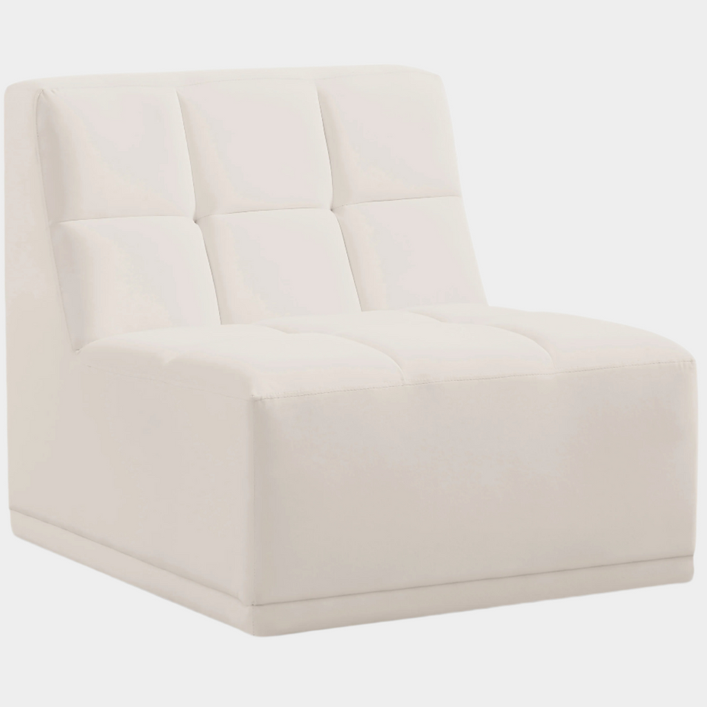 Relax Velvet Upholstered Armless Modular Chair