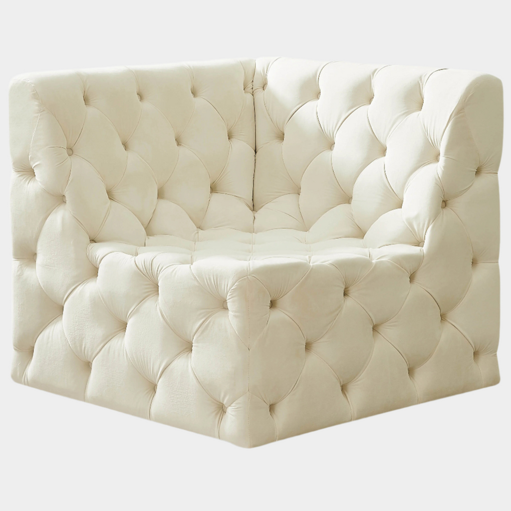 Tuft Velvet Upholstered Corner Modular Chair