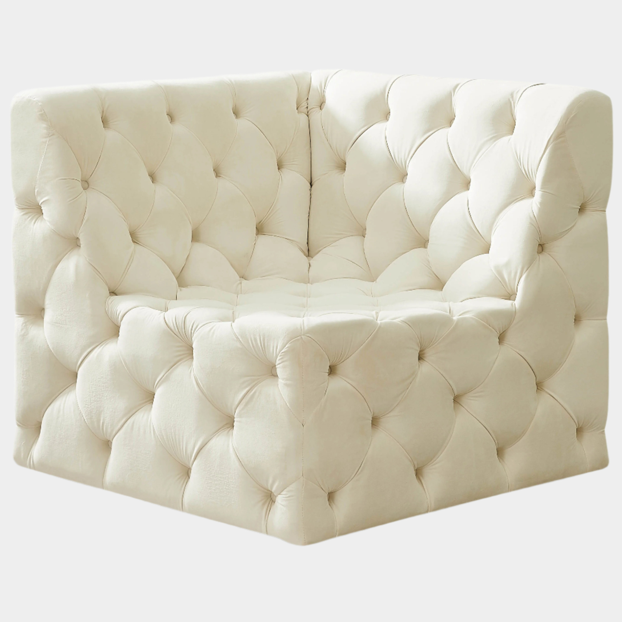Tuft Velvet Upholstered Corner Modular Chair