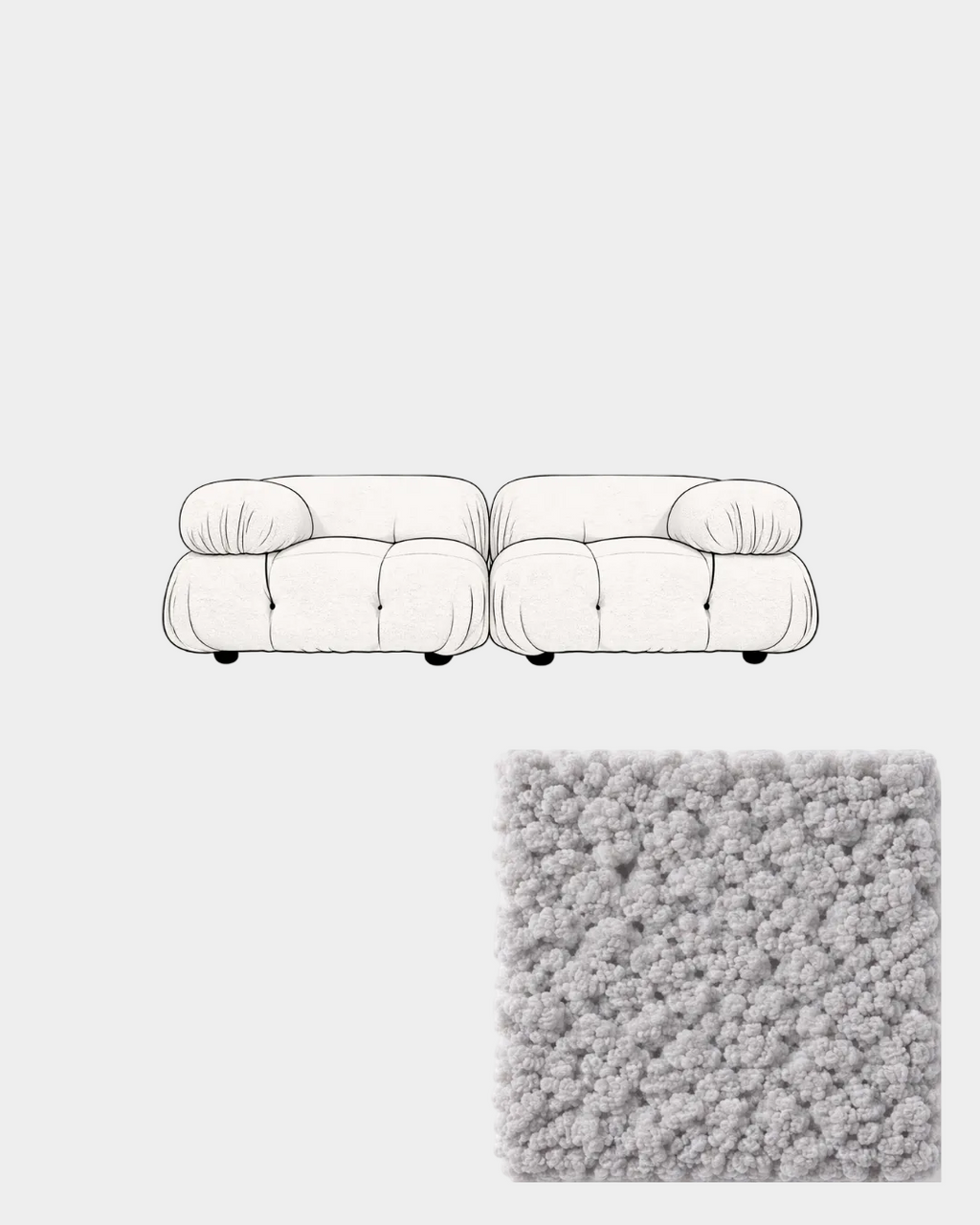 Mario Bellini Two-Seater Boucle Sofa