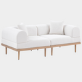 Laguna Resilient Water Resistant Fabric Upholstered Outdoor Patio 2pc. Modular Loveseat