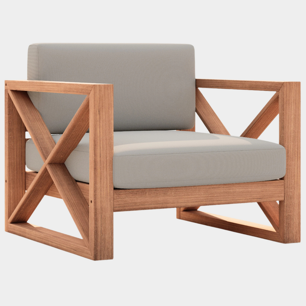 Anguilla Water Resistant Fabric Upholsetered Outdoor Patio Accent Chair