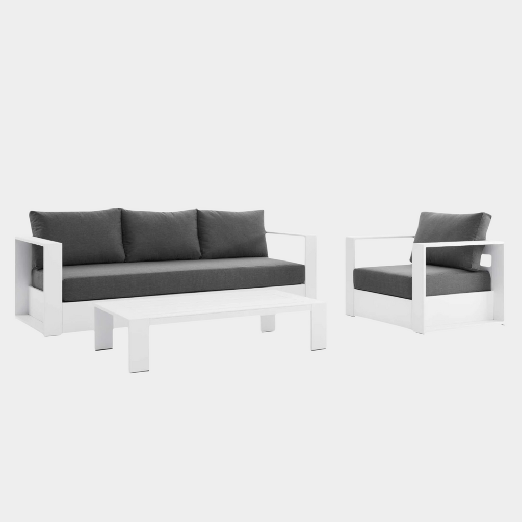 Tahoe 3-Piece Outdoor Patio Powder-Coated Aluminum Set