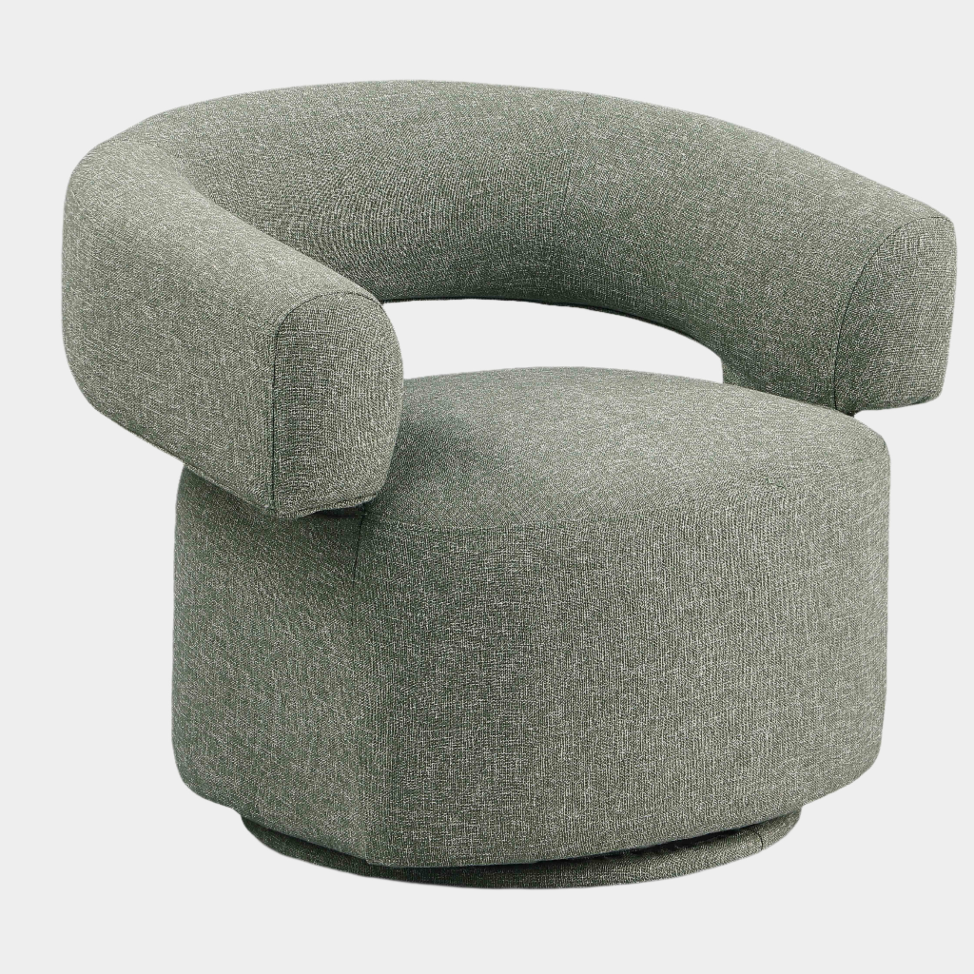 Niya Linen Textured Fabric Upholstered Swivel Accent Chair