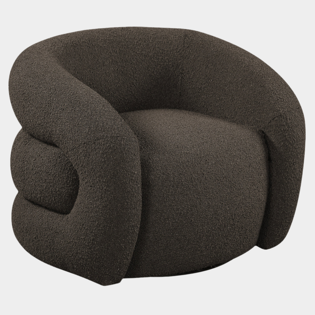 Roxbury Boucle Fabric Upholstered Swivel Accent Chair