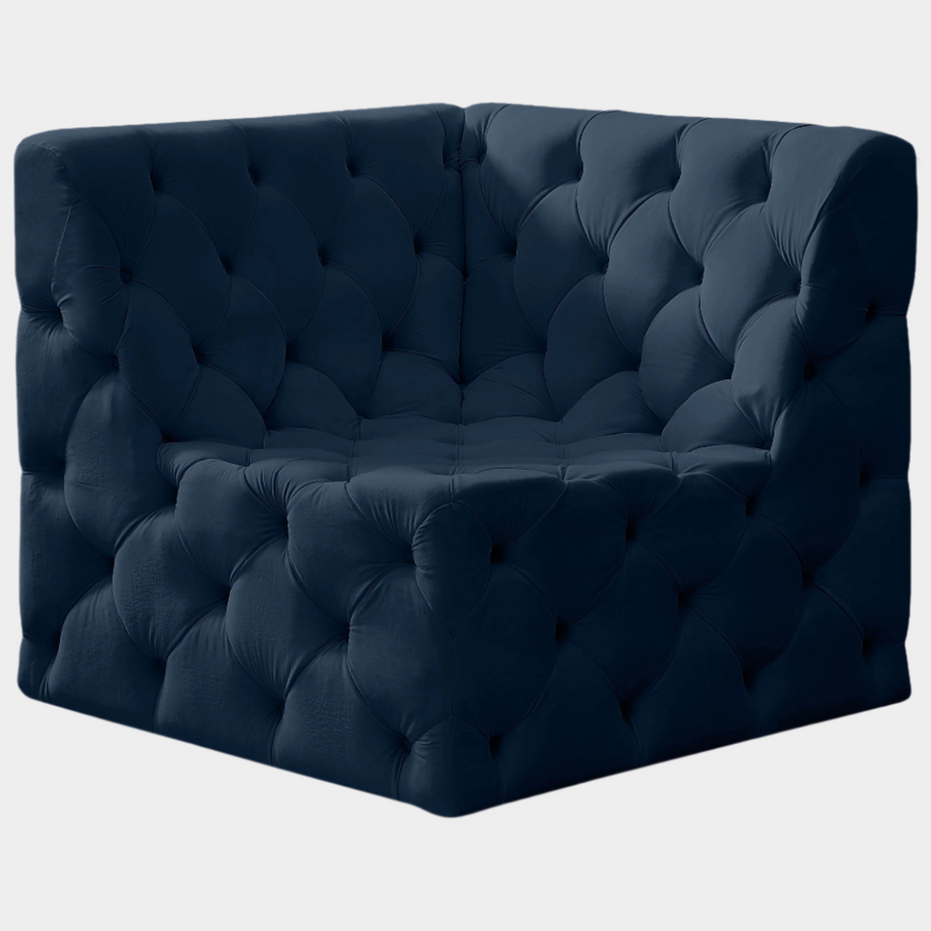 Tuft Velvet Upholstered Corner Modular Chair