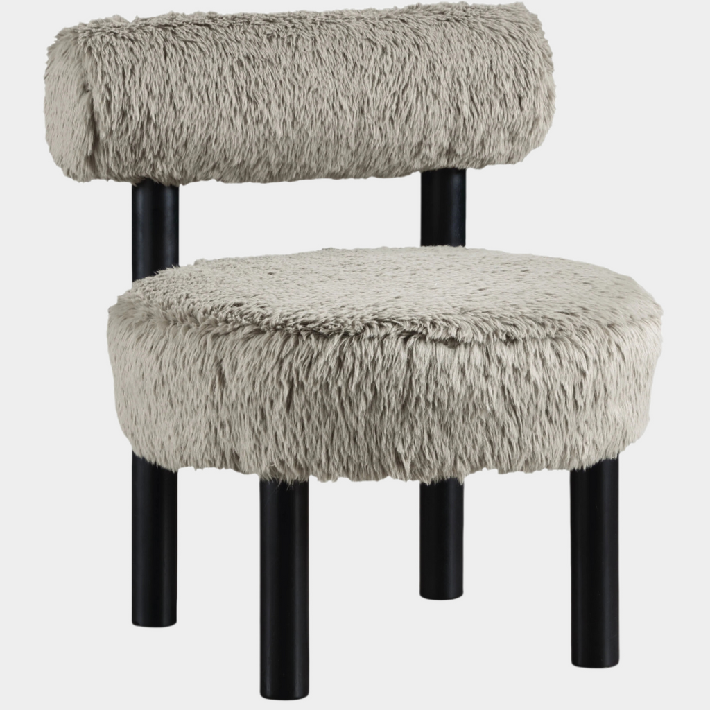 Ambre Vegan Shearling Fabric Upholstered Accent Chair