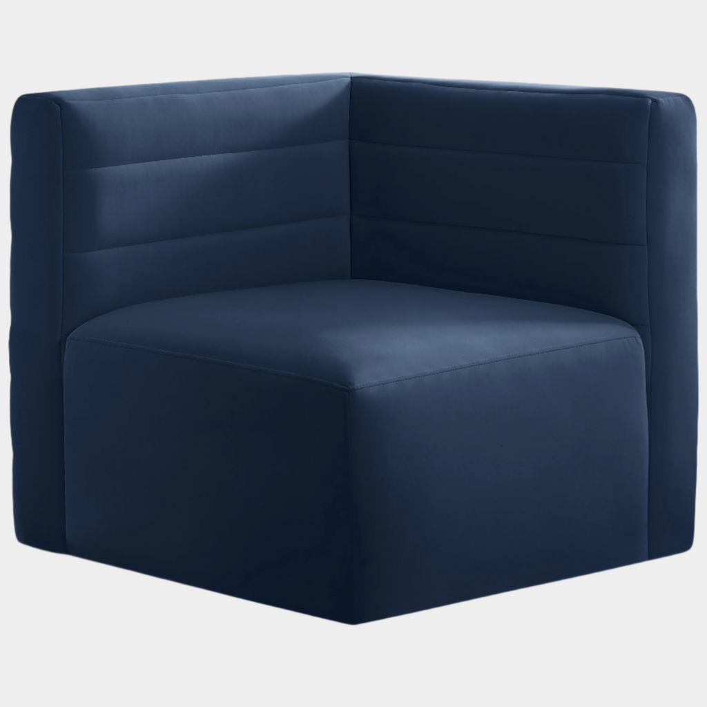 Quincy Velvet Upholstered Comfort Corner Modular Chair