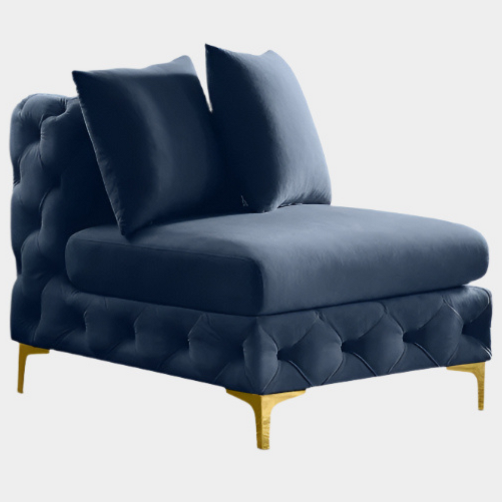 Tremblay Velvet Upholstered Armless Modular Chair