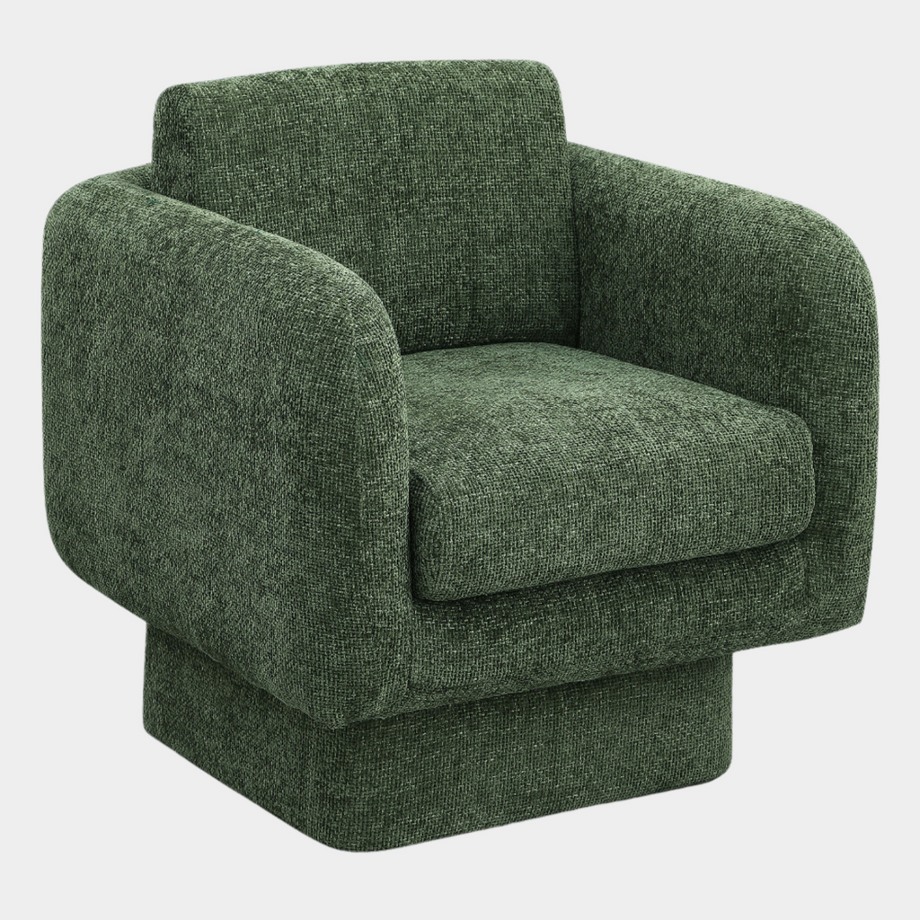 Alessandra Chenille Fabric Upholstered Swivel Accent Chair