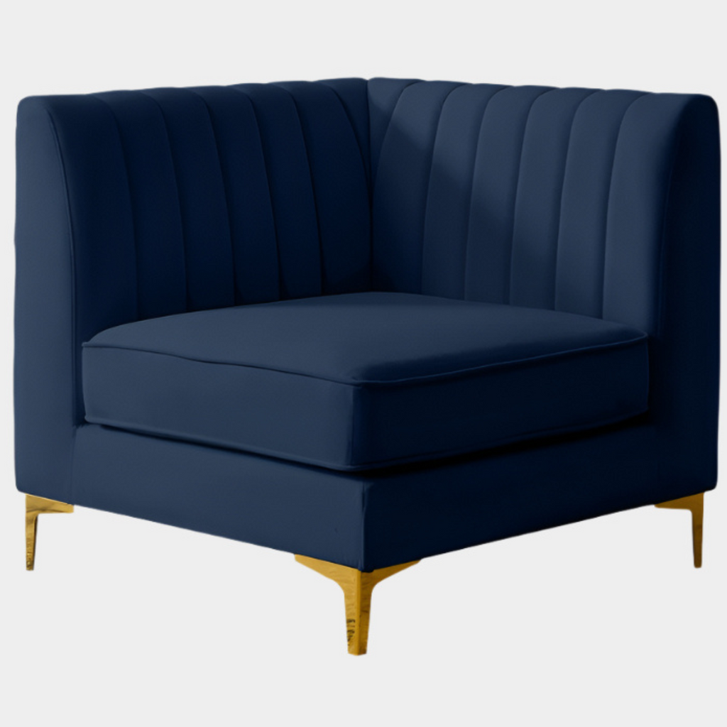 Alina Velvet Upholstered Modular Corner Chair