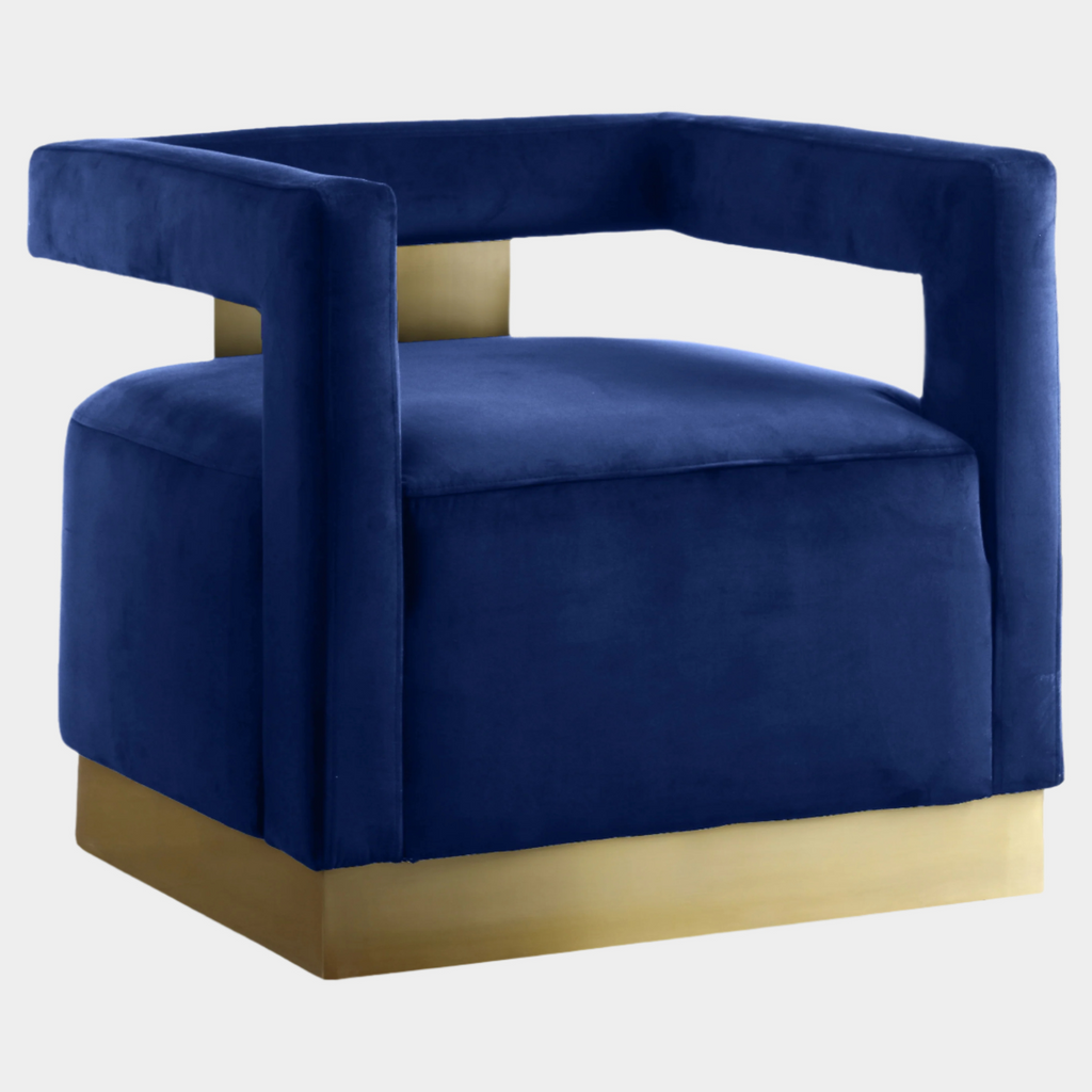 Armani Velvet Upholstered Accent Chair