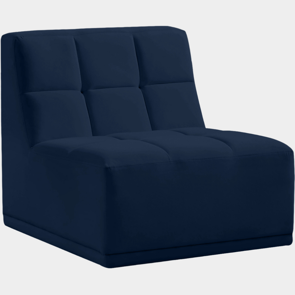 Relax Velvet Upholstered Armless Modular Chair