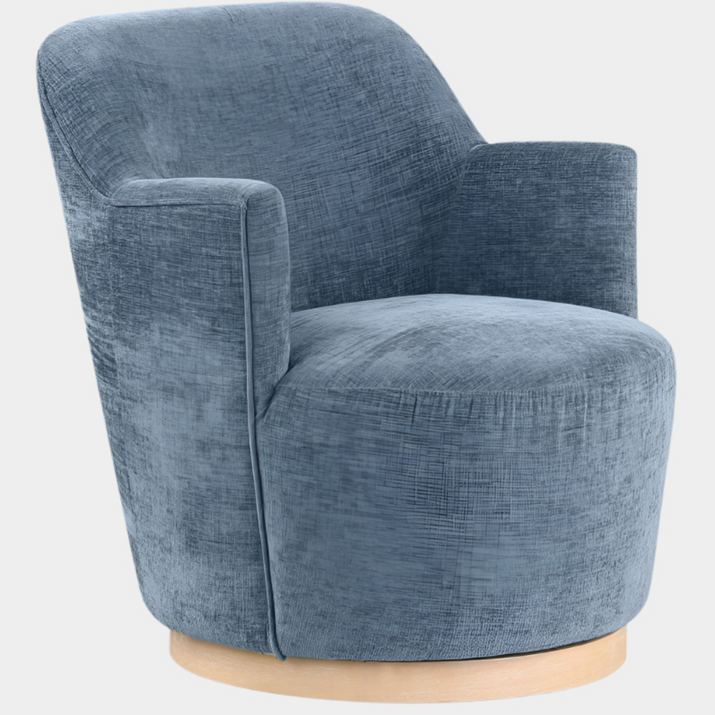 Clarita Chenille Fabric Upholstered Swivel Accent Chair