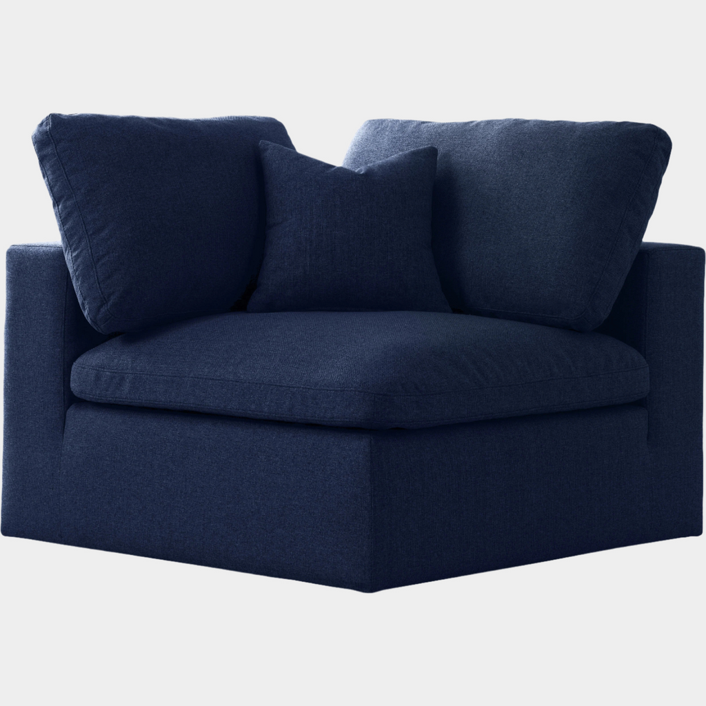 Serene Linen Textured Fabric Upholstered Deluxe Comfort Modular Corner Chair