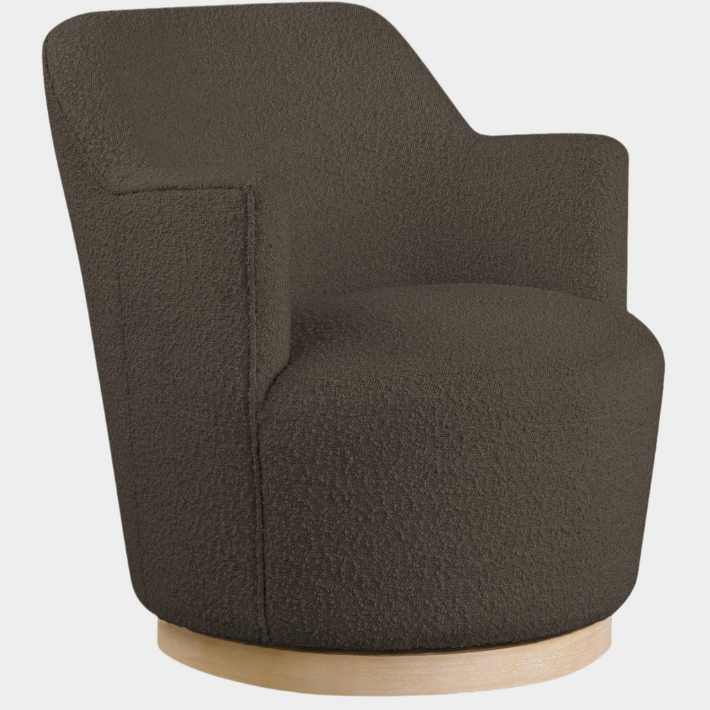 Clarita Boucle Fabric Upholstered Swivel Accent Chair