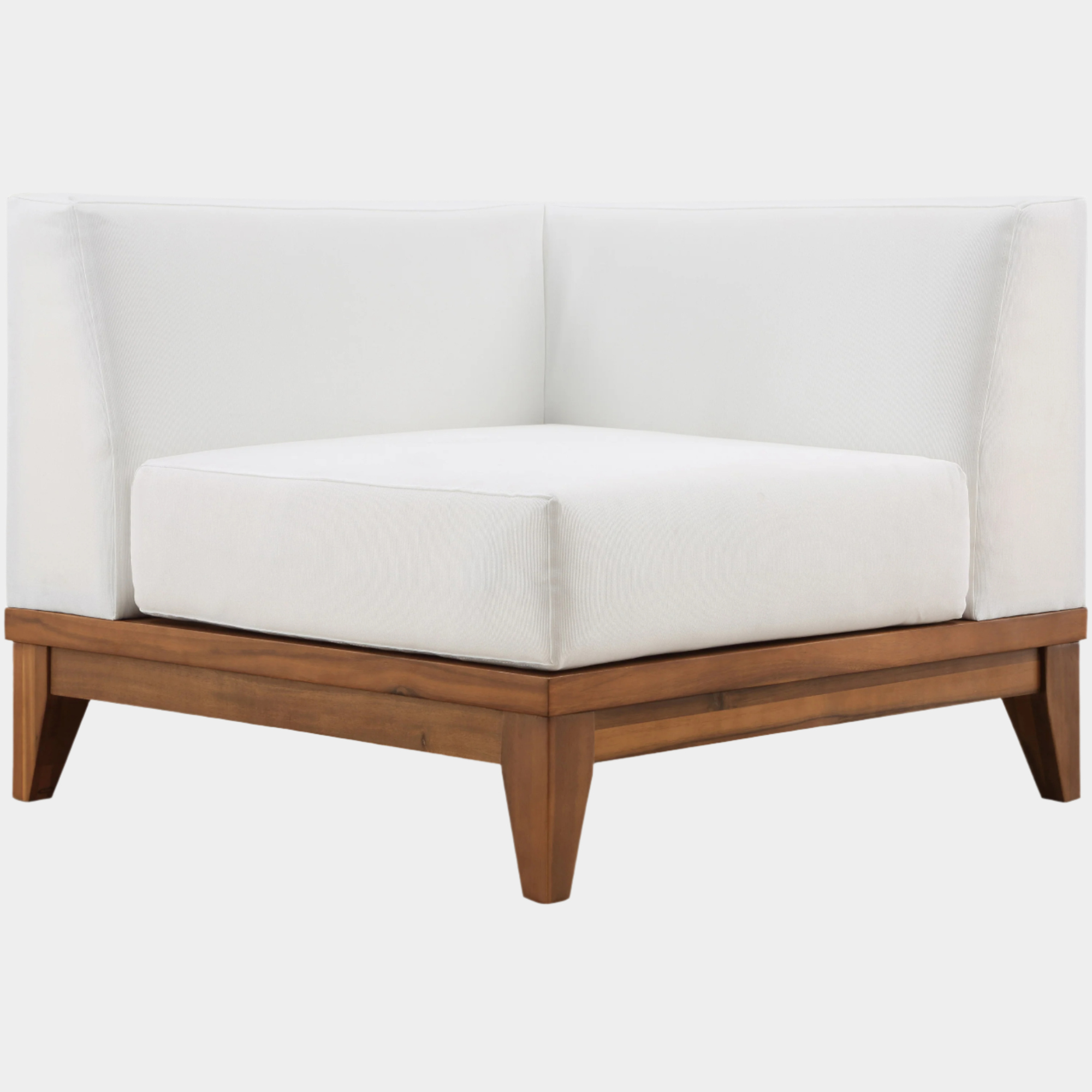 Rio Off White Water Resistant Fabric Upholstered Outdoor Patio Modular Corner Chair