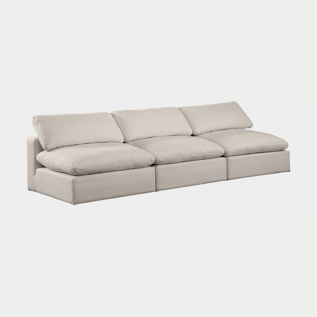 Comfy Linen Textured Fabric Sofa