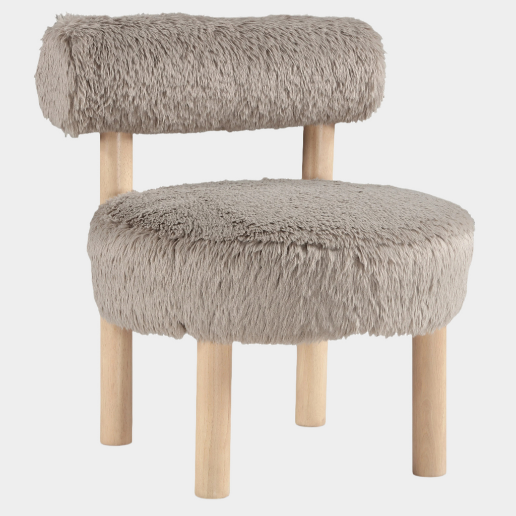 Ambre Vegan Shearling Fabric Upholstered Accent Chair