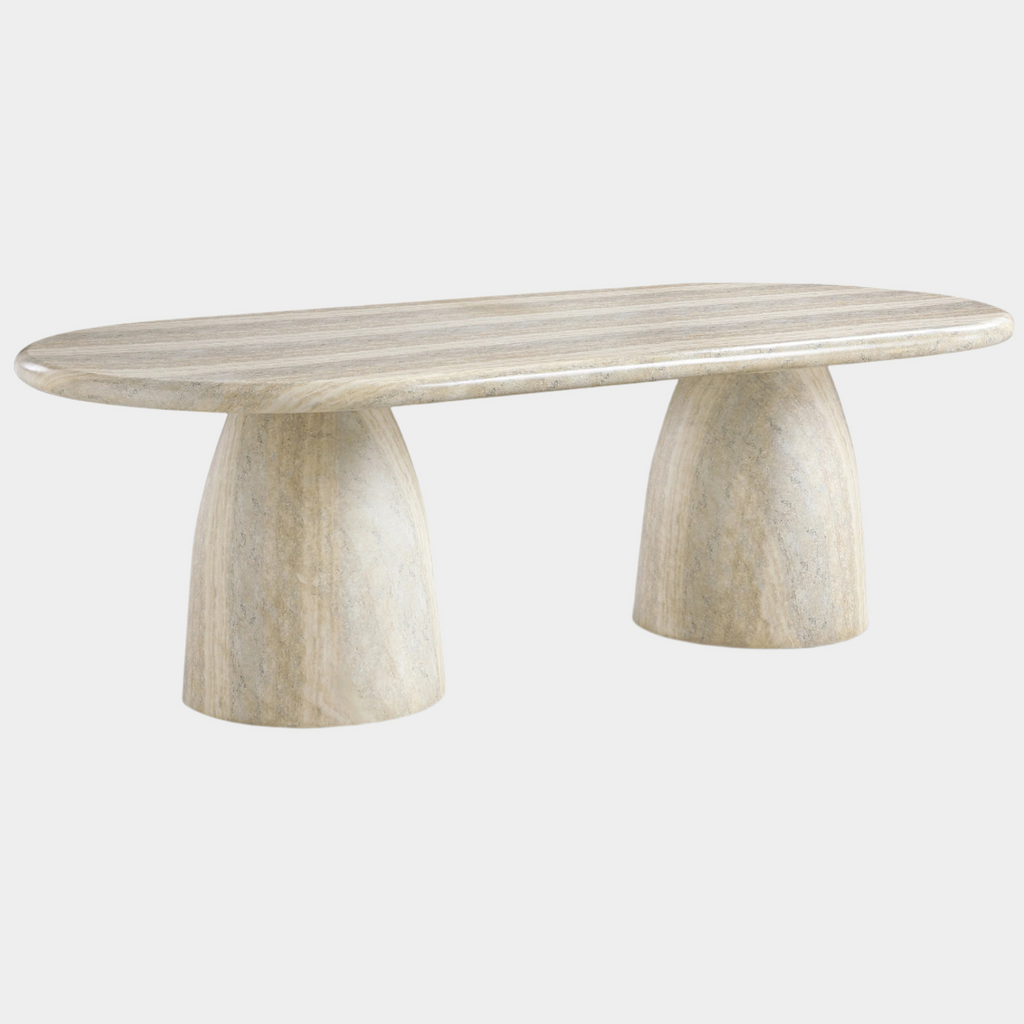 Cosenza Travertine Finish Indoor / Outdoor Concrete Dining Table