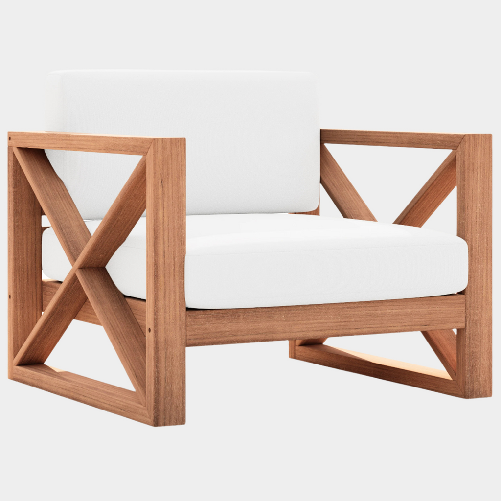 Anguilla Water Resistant Fabric Upholsetered Outdoor Patio Accent Chair