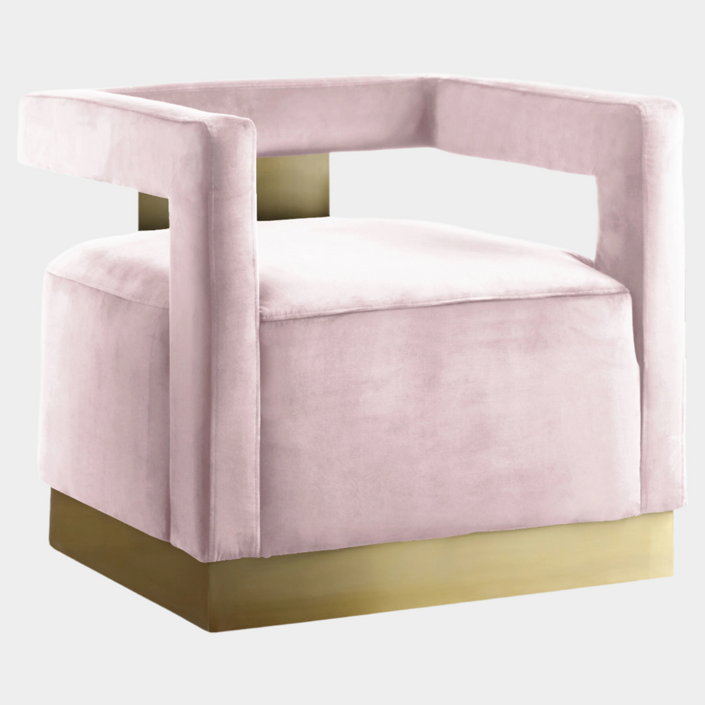 Armani Velvet Upholstered Accent Chair