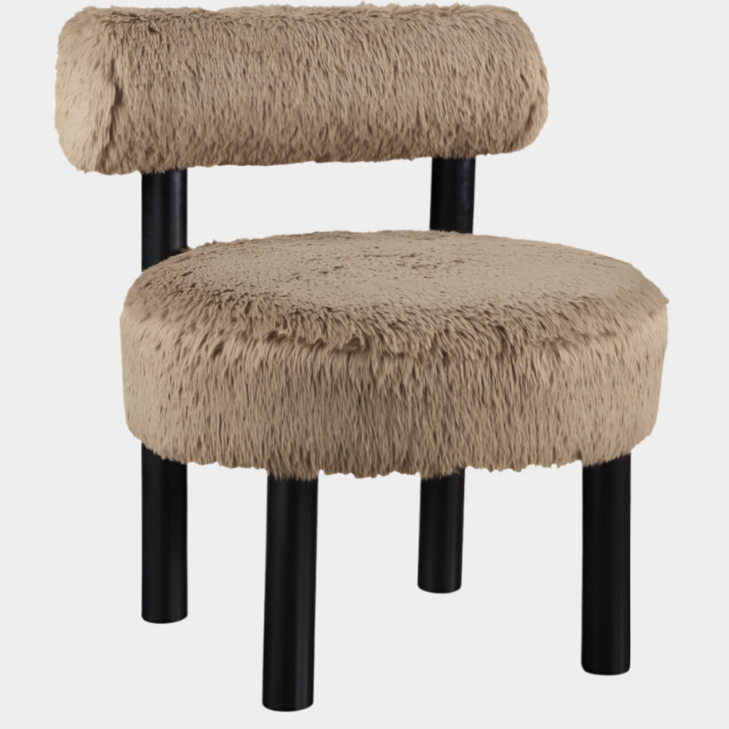 Ambre Vegan Shearling Fabric Upholstered Accent Chair