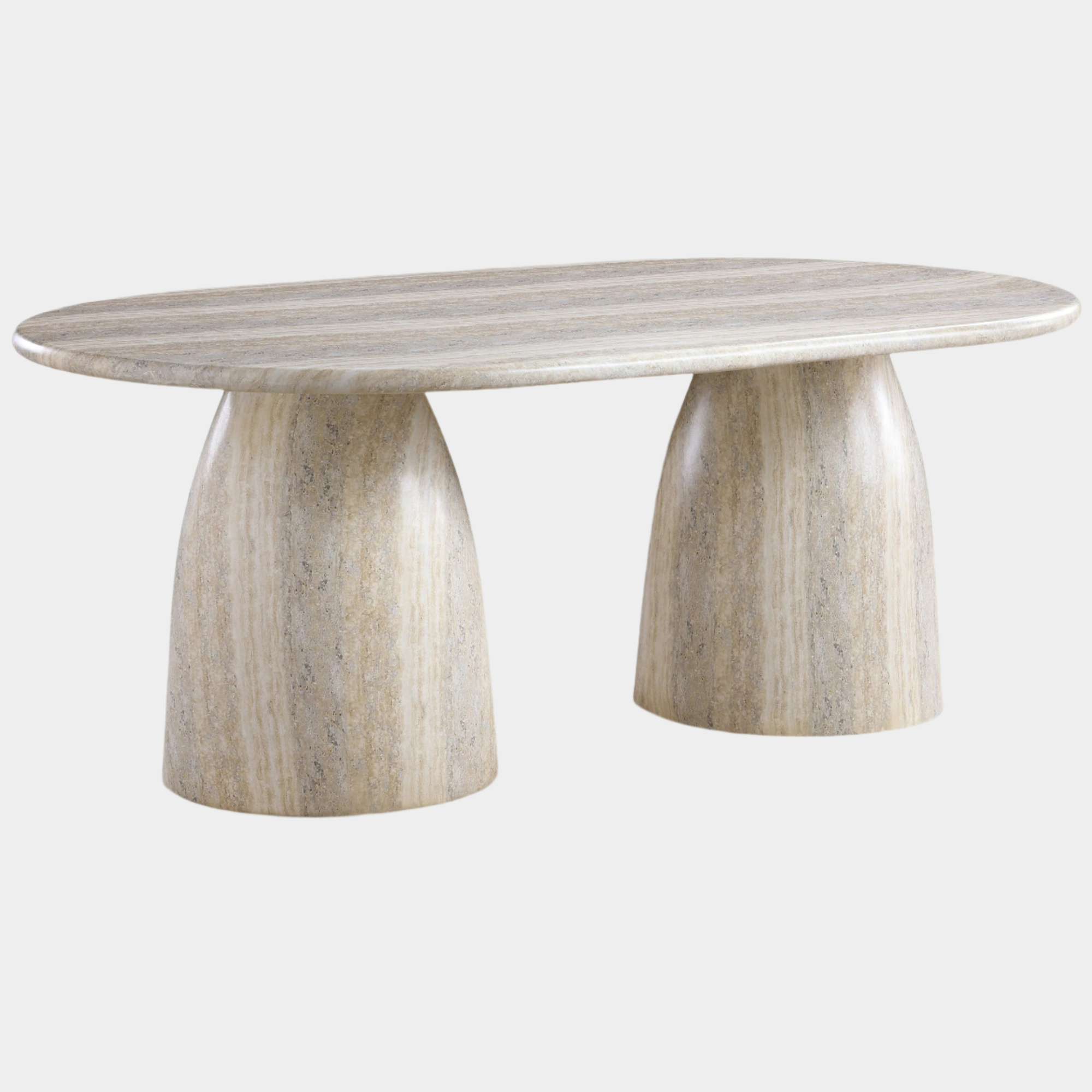 Cosenza Travertine Finish Indoor / Outdoor Concrete Dining Table