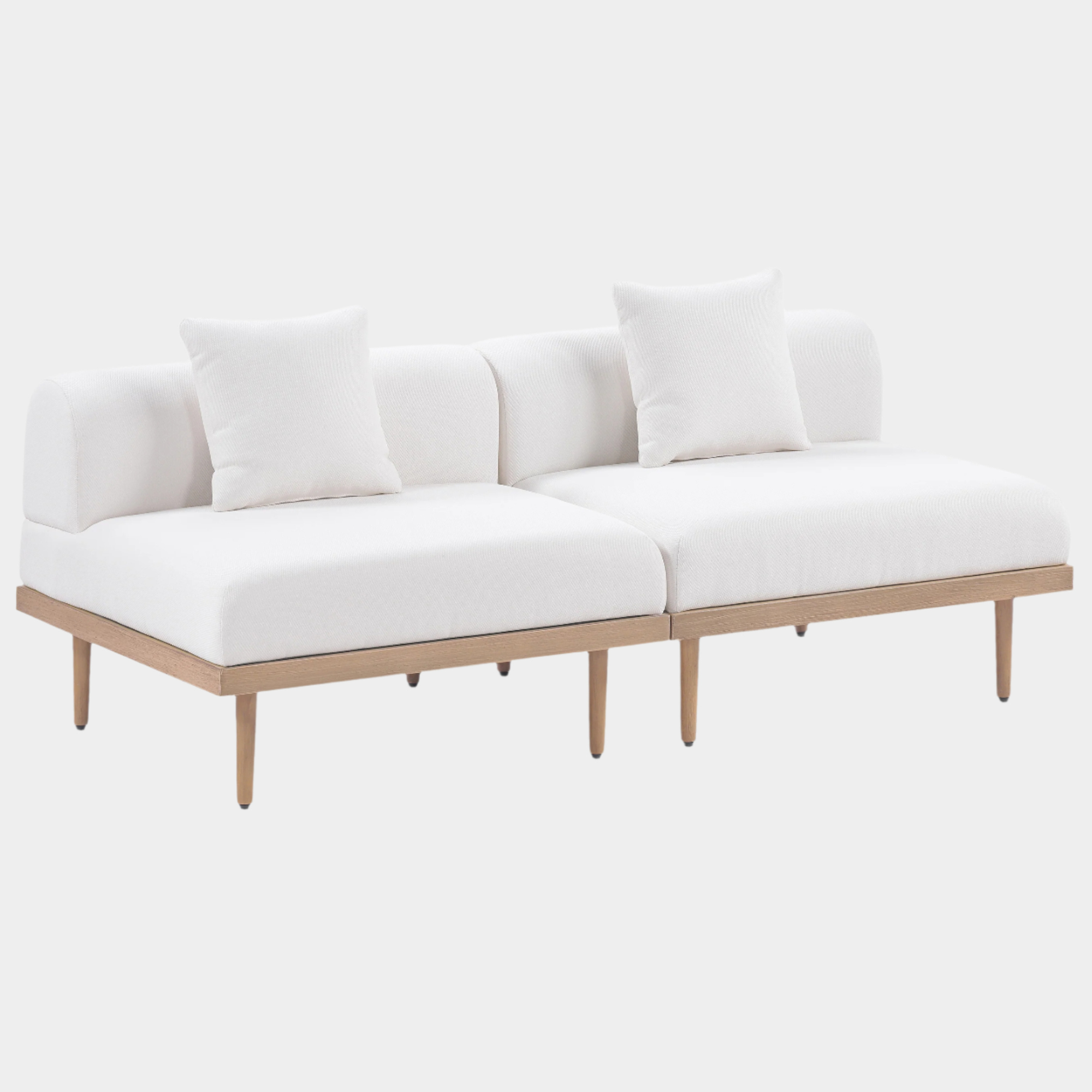 Laguna Resilient Water Resistant Fabric Upholstered Outdoor Patio 2pc. Modular Loveseat